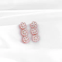 GIVA Rose Gold-Plated 925 Sterling Silver Zircon Studded Contemporary Drop Earrings-picture-15
