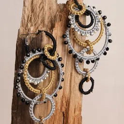 XPNSV Beaded Circular Hoop Earrings-picture-26