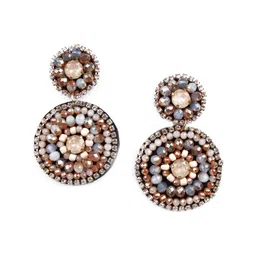 ODETTE Women Pink Oval Drop Earrings-image-69