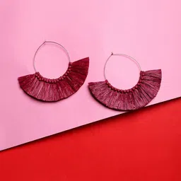 Sangria Gold Plated Hoop Earrings-picture-32