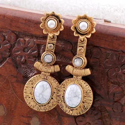 Crunchy Fashion Gold-Plated Antique Contemporary Drop Earrings-picture-30