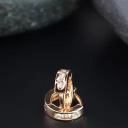 I Jewels Rose Gold & White Circular Hoop Earrings-picture-23