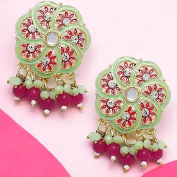 Anouk Floral Jhumkas Earrings-picture-22