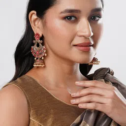 Anouk Stone Studded Beaded Jhumkas image 1