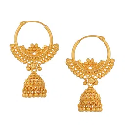 Vighnaharta Gold-Plated Floral Jhumkas Earrings-image-29