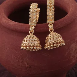 Vighnaharta Gold-Plated Floral Jhumkas Earrings-picture-24