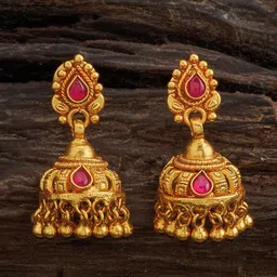 Kushal's Fashion Jewellery Gold Plated 92.5 Silver Jhumkas-picture-35