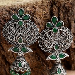 KARATCART Contemporary Jhumkas Earrings-picture-1