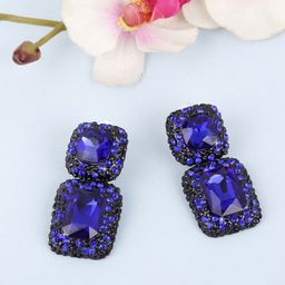 Yellow Chimes Blue Quirky Drop Earrings-picture-47