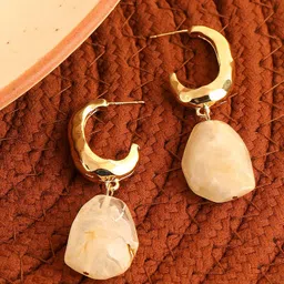 SOHI Beige Contemporary Drop Earrings-picture-15