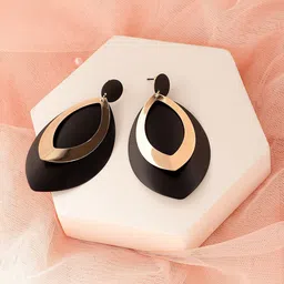 SOHI Gold Plated Contemporary Drop Earrings-picture-16