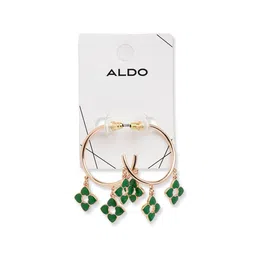 ALDO Brass Artificial Stones Contemporary Half Hoop Earrings-picture-29