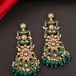 Yellow Chimes Green Contemporary Drop Earrings-picture-41