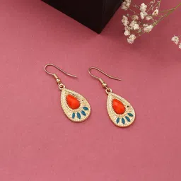 VIRAASI Gold Plated Drop Earrings-image-12