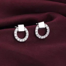 GIVA 925 Sterling Silver Rhodium-Plated Zircon-Studded Contemporary Studs Earrings-picture-31
