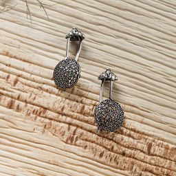 TEEJH Silver-Plated Contemporary Ear Cuff Earrings-picture-4