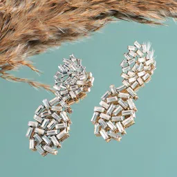 SOHI Silver-Plated Contemporary Drop Earrings-image-76
