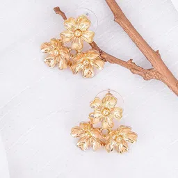 JOKER & WITCH Gold-Plated Floral Shape Drop Earrings-picture-25