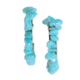 Blisscovered Turquoise Blue Contemporary Hoop Earrings-picture-13