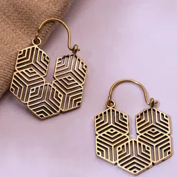 Studio One Love Brass-Plated Contemporary Drop Earrings-picture-16