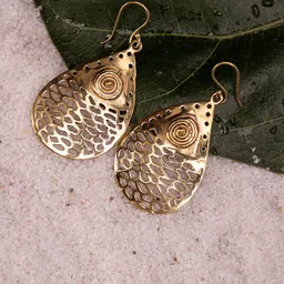 Studio One Love Brass-Plated Contemporary Drop Earrings-image-35