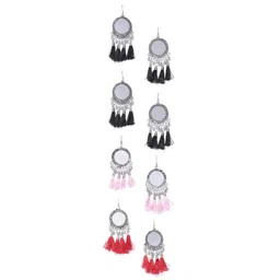 Anouk Set Of 4 Silver-Plated Contemporary Drop Earrings-picture-28