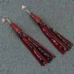 Designs By Jewels Galaxy Red Contemporary Drop Earrings-picture-23
