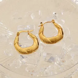 PUTSTYLE Gold-Plated Vintage Stainless Steel Hoop Earrings-picture-33