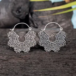 Studio One Love Silver-Plated Oxidised Hoop Earrings-picture-33
