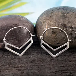 Studio One Love Silver-Plated Contemporary Hoop Earrings-picture-18