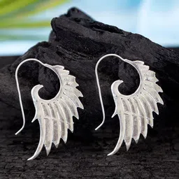 Studio One Love Silver-Toned Contemporary Hoop Earrings-picture-58