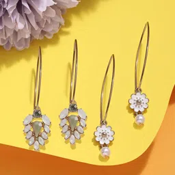 AMI Set Of 2 Gold-Plated Contemporary Drop Earrings-image-85