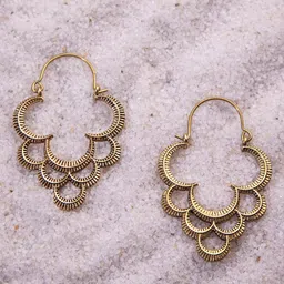 Studio One Love Brass-Plated Contemporary Hoop Earrings-picture-52