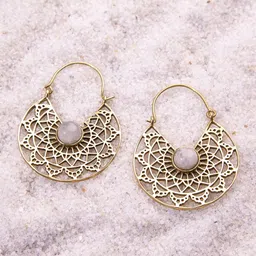 Studio One Love Brass-Plated Contemporary Hoop Earrings-picture-12