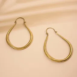 Studio One Love Brass-Plated Contemporary Hoop Earrings-picture-15