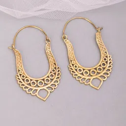 Studio One Love Brass-Plated Contemporary Hoop Earrings-image-62