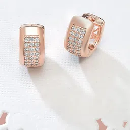 AMI Rose Gold-Plated Contemporary Hoop Earrings-picture-40