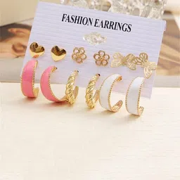 Jewels Galaxy Set of 6 Contemporary Studs Earrings-picture-40
