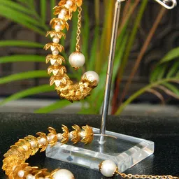 BeAbhika Pearls Beaded Half Hoop Earrings image 5