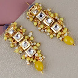 LUCKY JEWELLERY Gold Plated Drop Earrings image 2