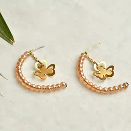 BeAbhika Pearls Beaded Half Hoop Earrings image 3