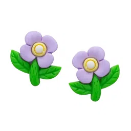 PRIVIU Metal Floral Studs Earrings image 2