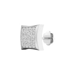 ORIONZ Men 925 Sterling Silver Silver-Plated Square Shaped Stud Earring image 3