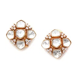 Ruby Raang Gold-Plated Kundan Classic Studs Earrings image 2