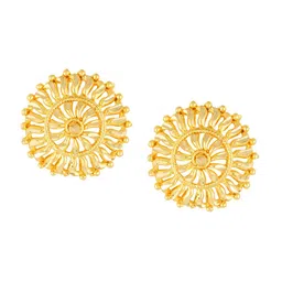 Vighnaharta Set Of 4 Gold-Plated Artificial Stones-Studded Floral Studs Earrings image 4