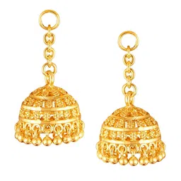Vighnaharta Set Of 3 Gold Plated Floral Stud Earrings With Removable Jhumkas image 2
