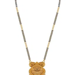 Anouk Gold-Plated Beaded Mangalsutra With Earrings image 2