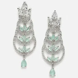 Kennice Rhodium-Plated Crescent Shaped Drop Earrings image 3