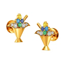Joyalukkas BIS Hallmark 22KT Gold Stud Earrings image 2