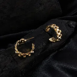 ISHKAARA Textured Half Hoop Earrings image 2